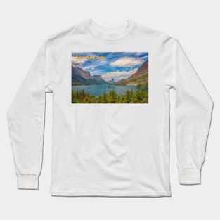 St. Mary Lake along Going-to-the-Sun Road Long Sleeve T-Shirt